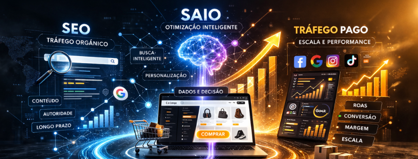 SEO, SAIO e tráfego pago para e-commerce