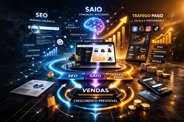 SAIO, SEO, Tráfego Pago para e-commerce